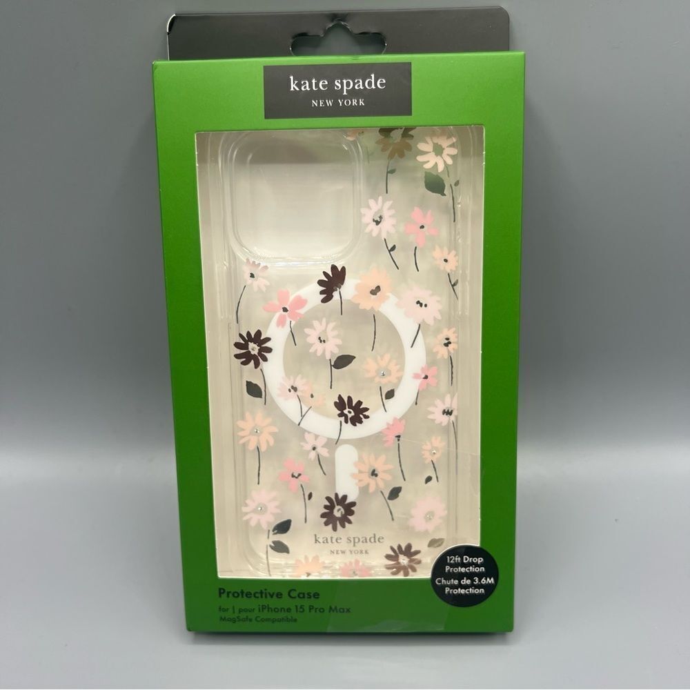 Kate Spade NY iPhone 15 PRO MAX Daisy Print MagSafe Cell Phone Case New